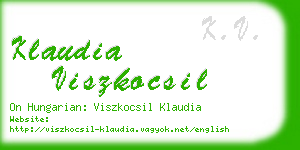 klaudia viszkocsil business card